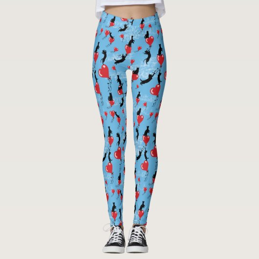 Vliegende rode ballonnen leggings (Voorkant)