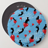 Vliegende rode ballonnen ronde button 6,0 cm (Voorkant /achterkant)