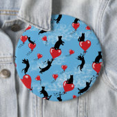 Vliegende rode ballonnen ronde button 6,0 cm (In situ)