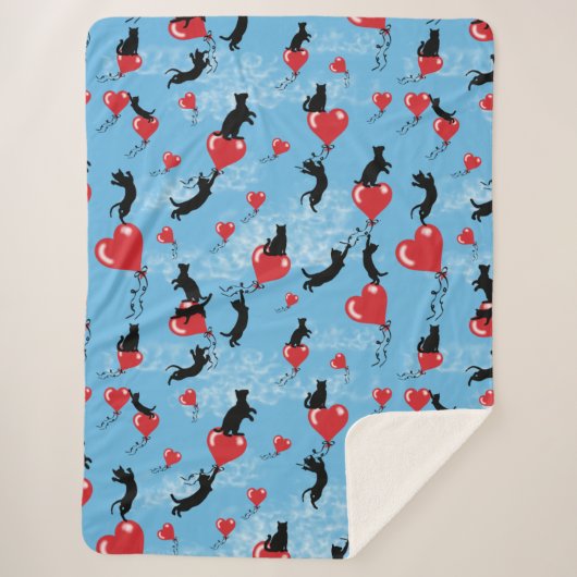 Vliegende rode ballonnen sherpa deken (Voorkant)