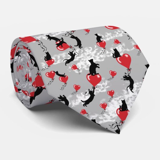 Vliegende rode ballonnen stropdas (Opgerold)