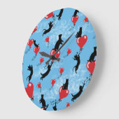 Vliegende rode luchtballonnen grote klok (Hoek)