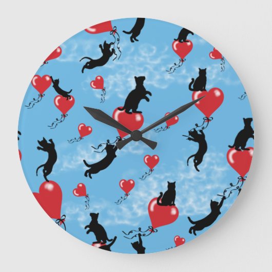 Vliegende rode luchtballonnen grote klok (Voorkant)