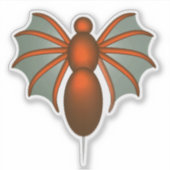 Vliegende rode stekende insect sticker (Voorkant)