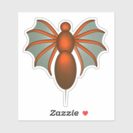 Vliegende rode stekende insect sticker