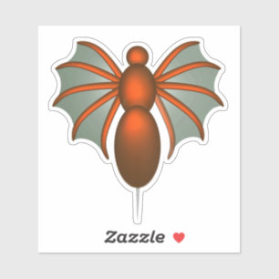 Vliegende rode stekende insect sticker