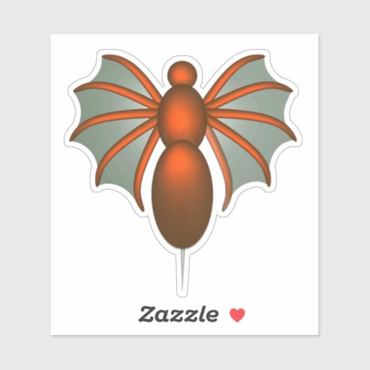 Vliegende rode stekende insect sticker (Vel)