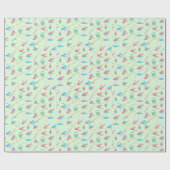 Vliegende roodpatroonsport cadeaupapier (Vlak)