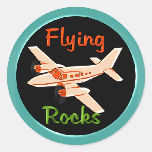 Vliegende rotsen ronde sticker (Voorkant)