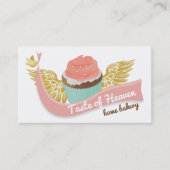 vliegende roze cupcake angel vleugels vogelbakkeri visitekaartje (Voorkant)