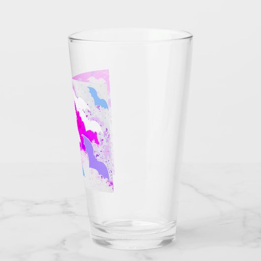 Vliegende roze vleermuizen glas (Links)