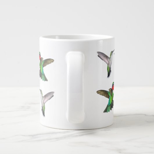 Vliegende ruby Throated Hummingbird Mok (Achterkant)