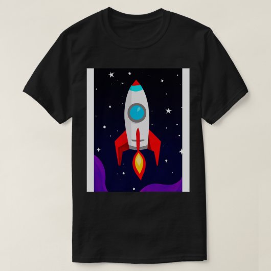 Vliegende Ruimteraket 2 T-shirt (Design voorkant)