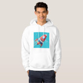Vliegende Ruimteschip Mannen Hoodie (Voorkant volledig)