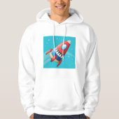 Vliegende Ruimteschip Mannen Hoodie (Voorkant)