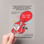 Vliegende Santa Red Bag White Elephant Party Acryl Uitnodigingen (Insitu (Draagbaar))