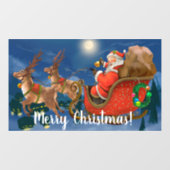 Vliegende Santa Reindester en Sleigh  Raamsticker (Vel)