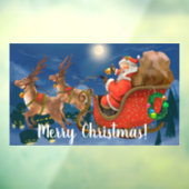 Vliegende Santa Reindester en Sleigh  Raamsticker (Vel 3)