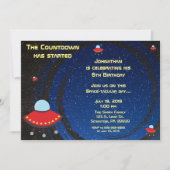 Vliegende Saucer Counterdown Birthday Invitation Kaart (Voorkant)