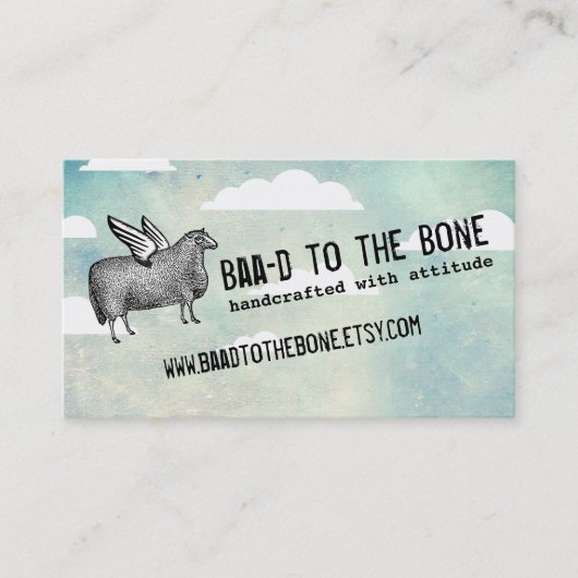 Vliegende schapenvleugels breitter breitting croch visitekaartje (Voorkant)