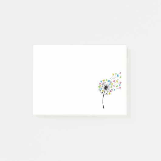 Vliegende schattige beren paardenbloem flow post-it® notes (Voorkant)