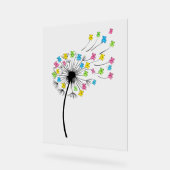 Vliegende schattige beren paardenbloem stroom acryl bord (Hoek)