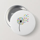 Vliegende schattige beren paardenbloem stroom ronde button 7,6 cm (Voorkant /achterkant)