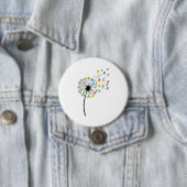 Vliegende schattige beren paardenbloem stroom ronde button 7,6 cm (In situ)