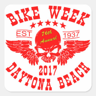 Vliegende schedel 76e Daytona Beach Week 2017r Vierkante Sticker