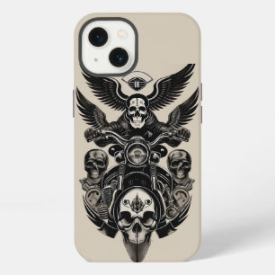💀 Vliegende Schedel Motor Rijdt Door Vlammen iPhone 13 Hoesje