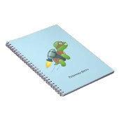 Vliegende Schildpad met een Jetpack Blue Notitieboek (Rechterzijde)
