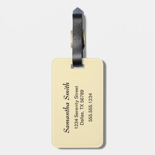 Vliegende Schildpad met een Rode Jetpack Geel Bagagelabel (Achterkant verticaal)