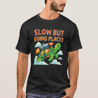 Vliegende Schildpad met Jetpack - Slow maar Going T-shirt