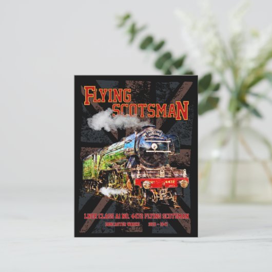 Vliegende Schot Stoomtrein Engels Locomotief Briefkaart (Staand voorkant)