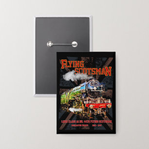 Vliegende Schot Stoomtrein Engels Locomotief Button