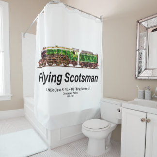 Vliegende Schot Stoomtrein Engels Locomotief Douchegordijn