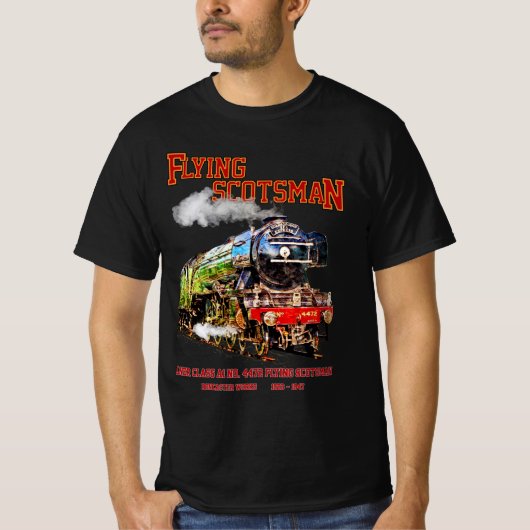 Vliegende Schot Stoomtrein Engels Locomotief T-shirt (Voorkant)
