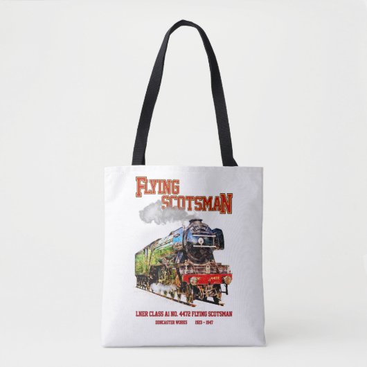 Vliegende Schot Stoomtrein Engels Locomotief Tote Bag (Voorkant)