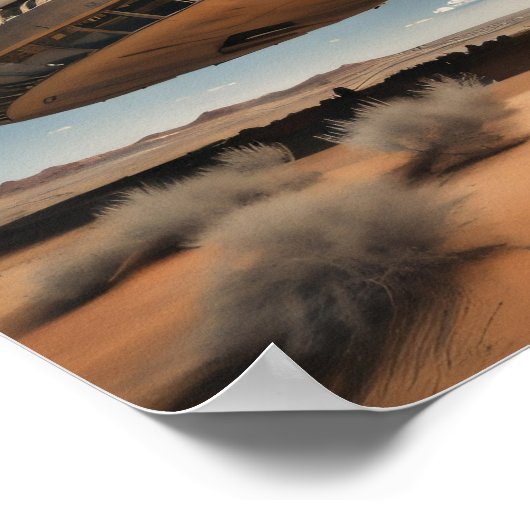 Vliegende schotel landing poster (Hoek)