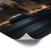 Vliegende schotel over stad poster (Hoek)