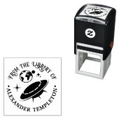 Vliegende Schotel Ruimteschip Bij Aarde Bibliothee Zelfinktende Stempel (In situ)