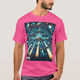 Vliegende schotel zwerm in warp drive t-shirt