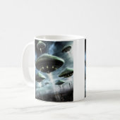 Vliegende schotelinvasie koffiemok (Voorkant links)