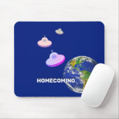 Vliegende schotels en jouw tekst muismat (Met muis)