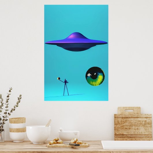 Vliegende schotels moeten gezien en niet gehoord w poster (Keuken)