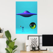 Vliegende schotels moeten gezien en niet gehoord w poster (Thuiskantoor)