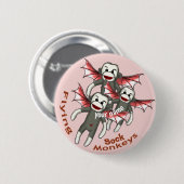 Vliegende Sock Monkey's Ronde Button 5,7 Cm (Voorkant /achterkant)