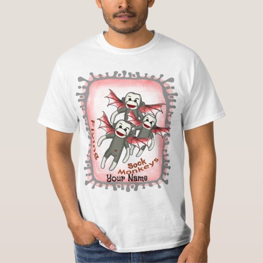 Vliegende Sock Monkey's T-shirt (Voorkant)