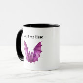 Vliegende Spooky Furry Bats in roze en groen Mok (Voorkant links)