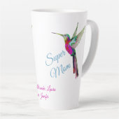 Vliegende staart | Super Mam | Roze harten latte M Latte Mok (Rechterhoek)